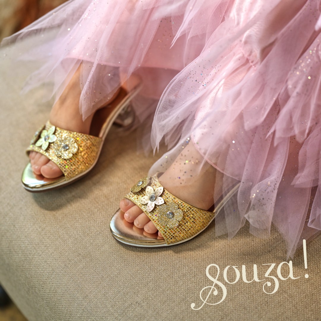 Slipper hoge hak Ellina, goud metallic