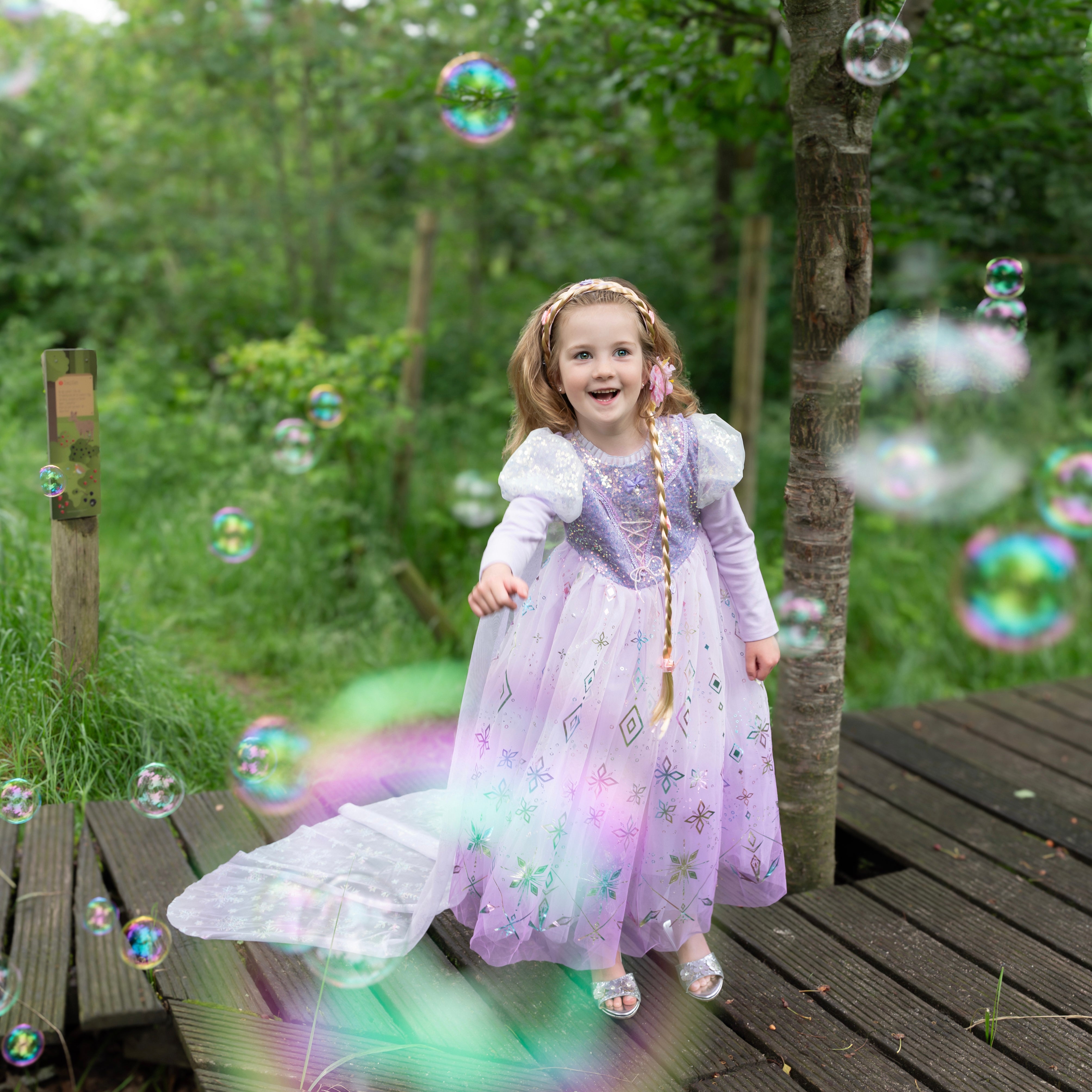 Deluxe Rapunzel prinsessenjurk met sleep