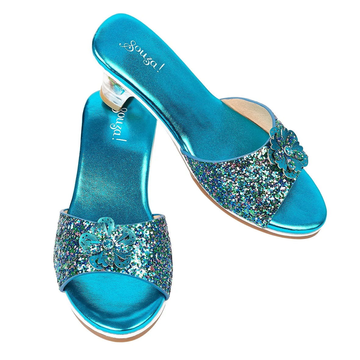 Slipper hoge hak Annelle, blauw metallic