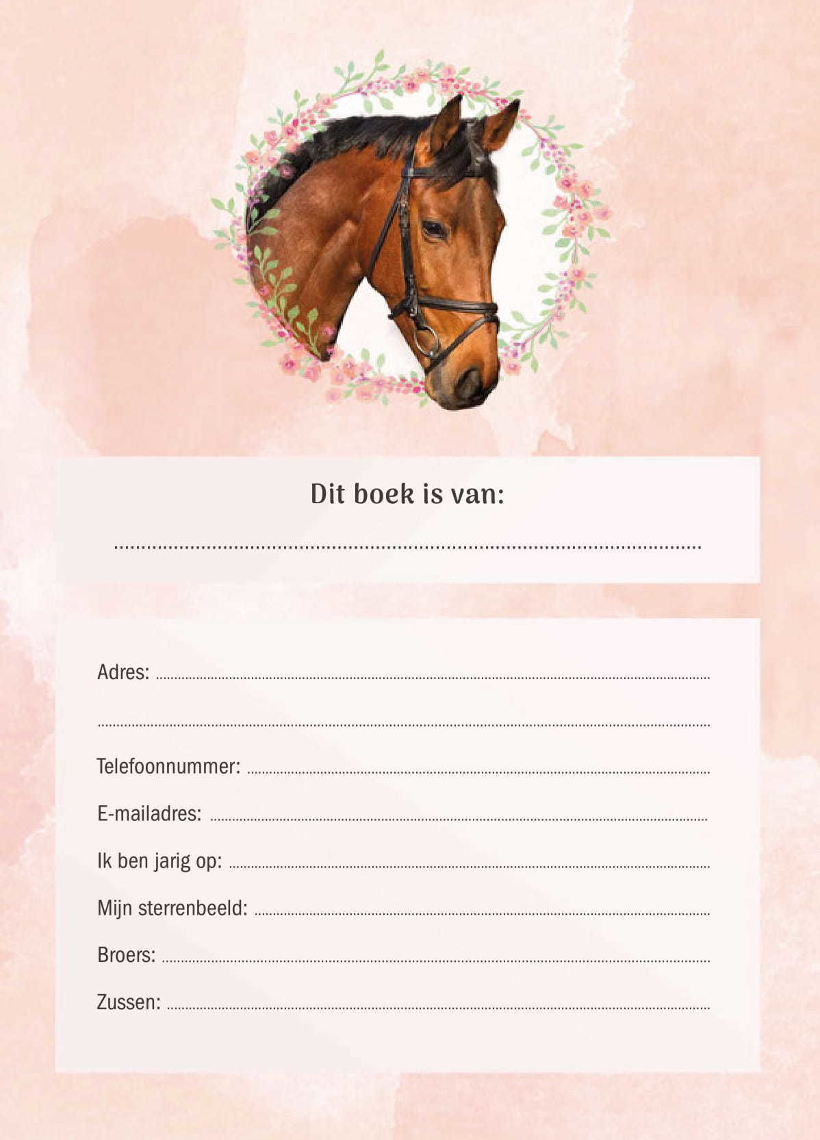 Ik hou van paarden vriendenboek