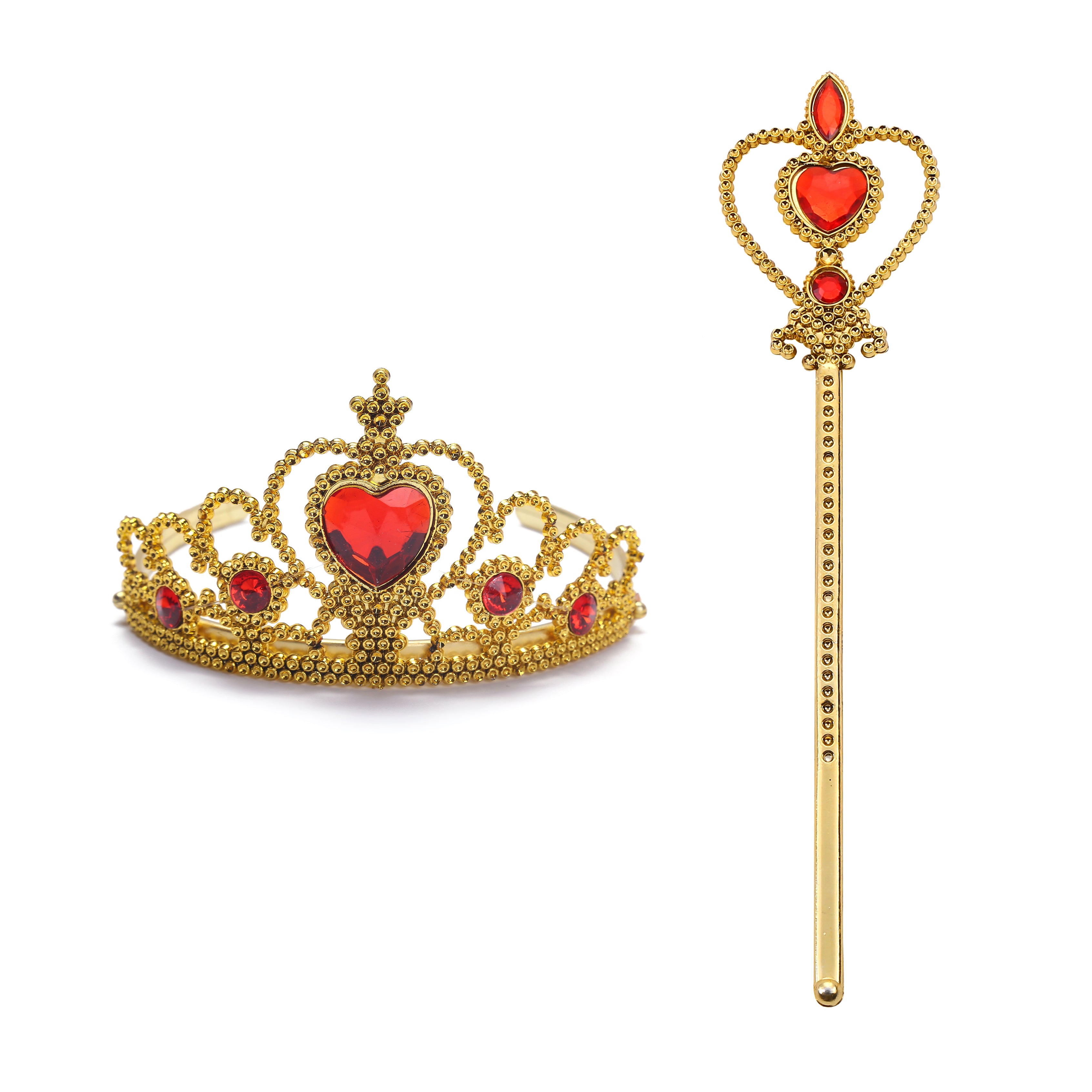 Kroon staf Goud met rood Prinsessenjurk – Prinsessendroom.nl
