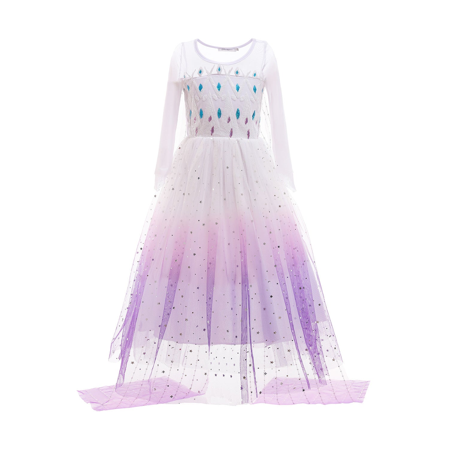 Paarse kristallen Elsa jurk